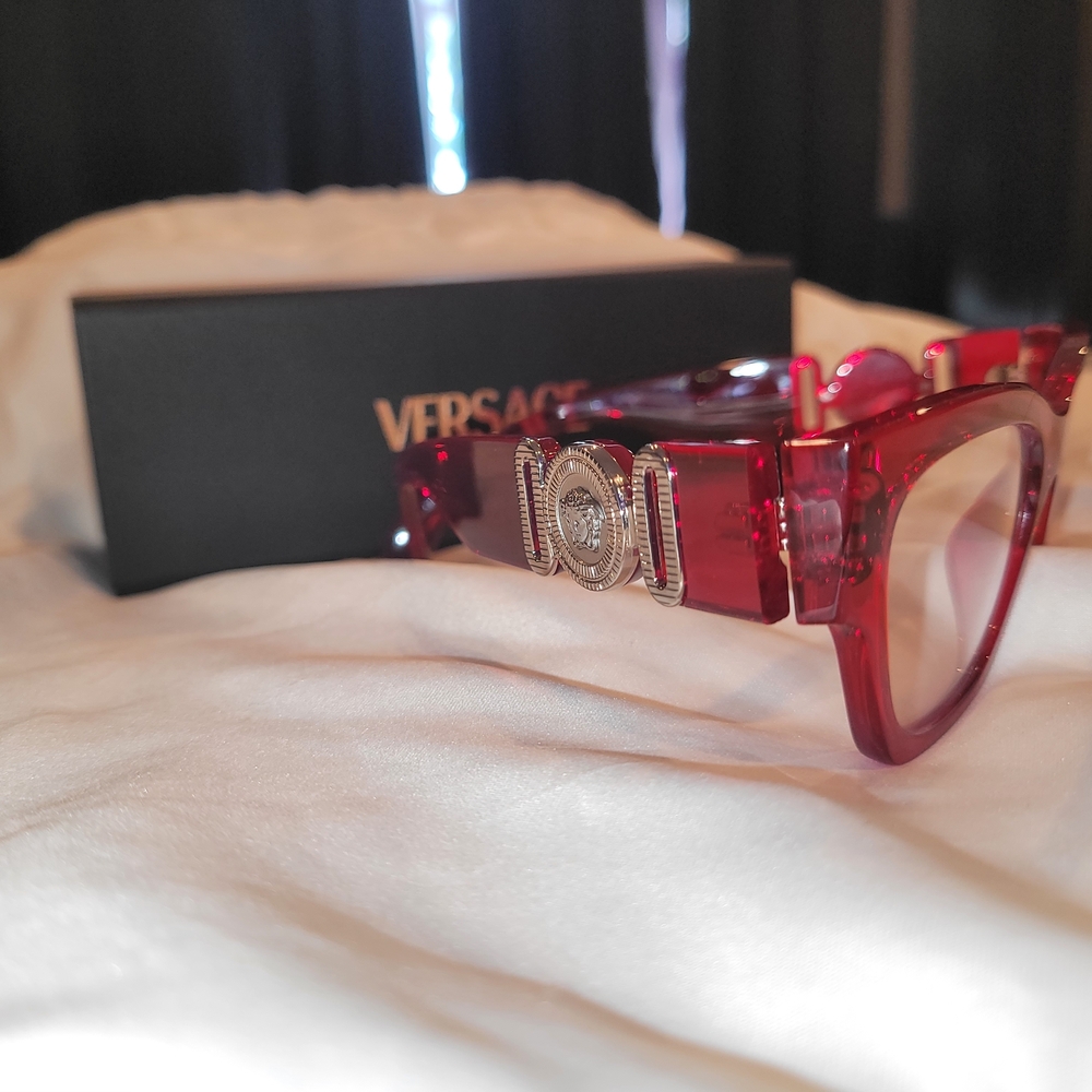 Versace Red Women's Glasses - Picture 4 of 8